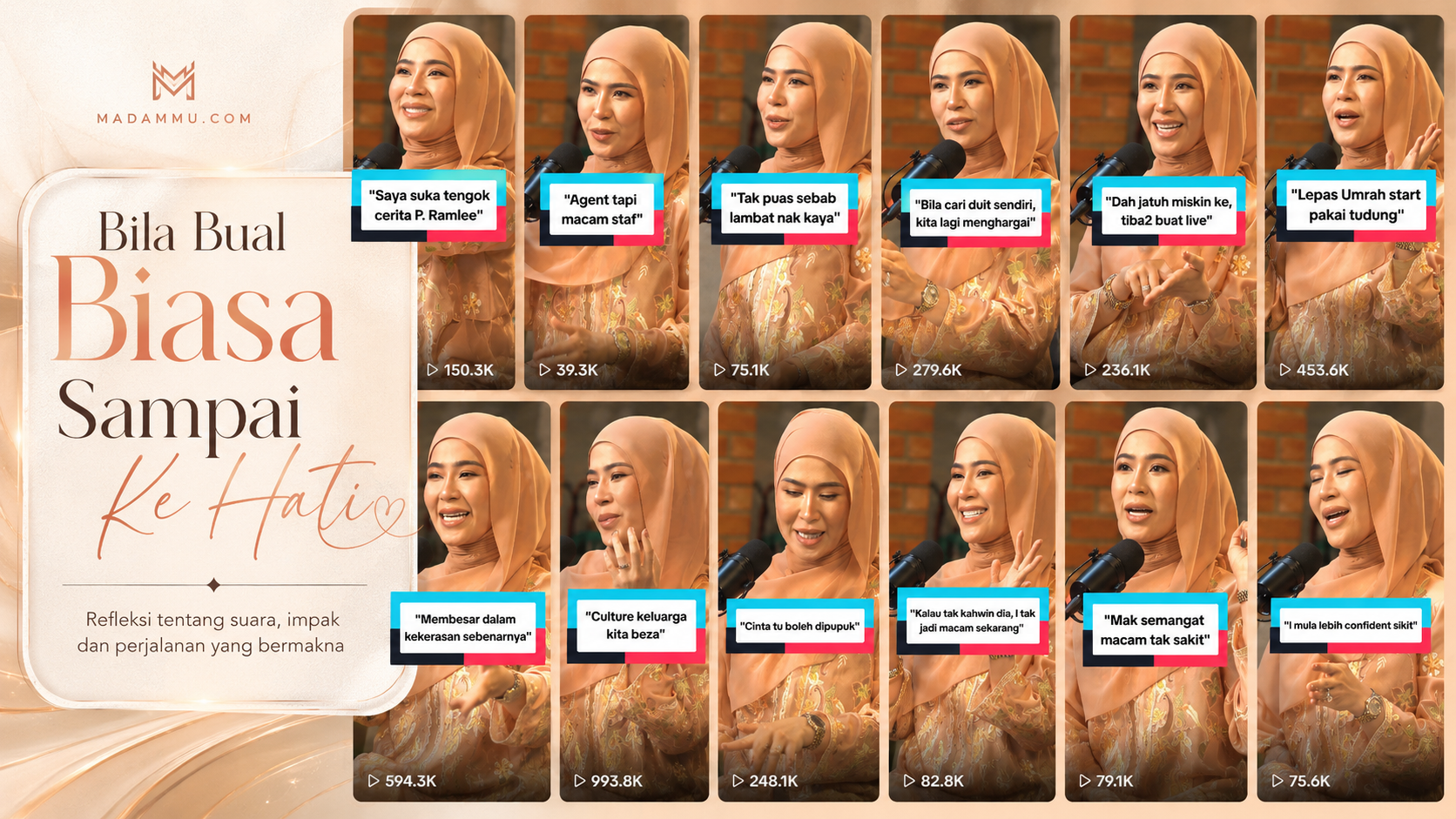 Madammu Eriyca Baiduri dalam sesi podcast yang mencetuskan semula inspirasi untuk menghidupkan Diari Madammu sebagai ruang perkongsian peribadi